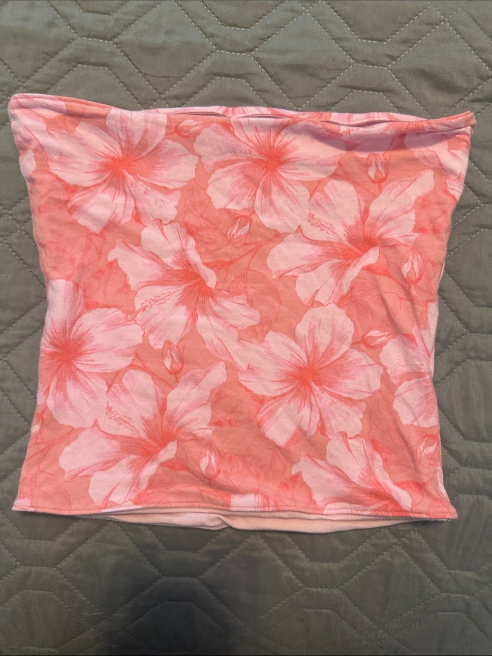 Hollister Tube Top - Coral Pink Floral